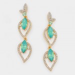 Pacific Mint Opal Crystal Rhinestone Marquise Petal Stud Earrings